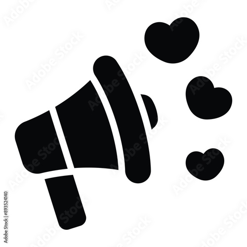 Simple Megaphone glyph icon. The icon can be used for websites, print templates, presentation templates, illustrations, etc