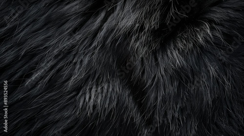 Background and texture of natural black fur animal