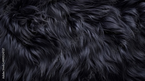 Background and texture of natural black fur animal