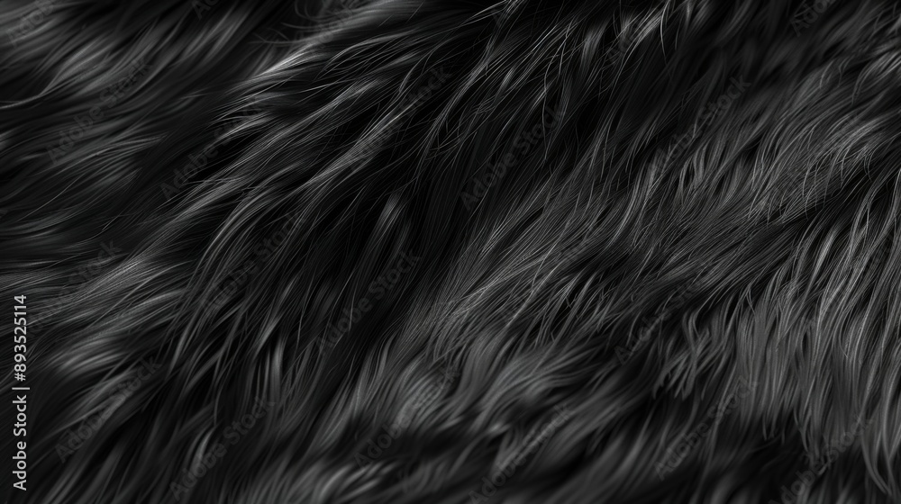 Background and texture of natural black fur animal Background and texture of natural black fur animal