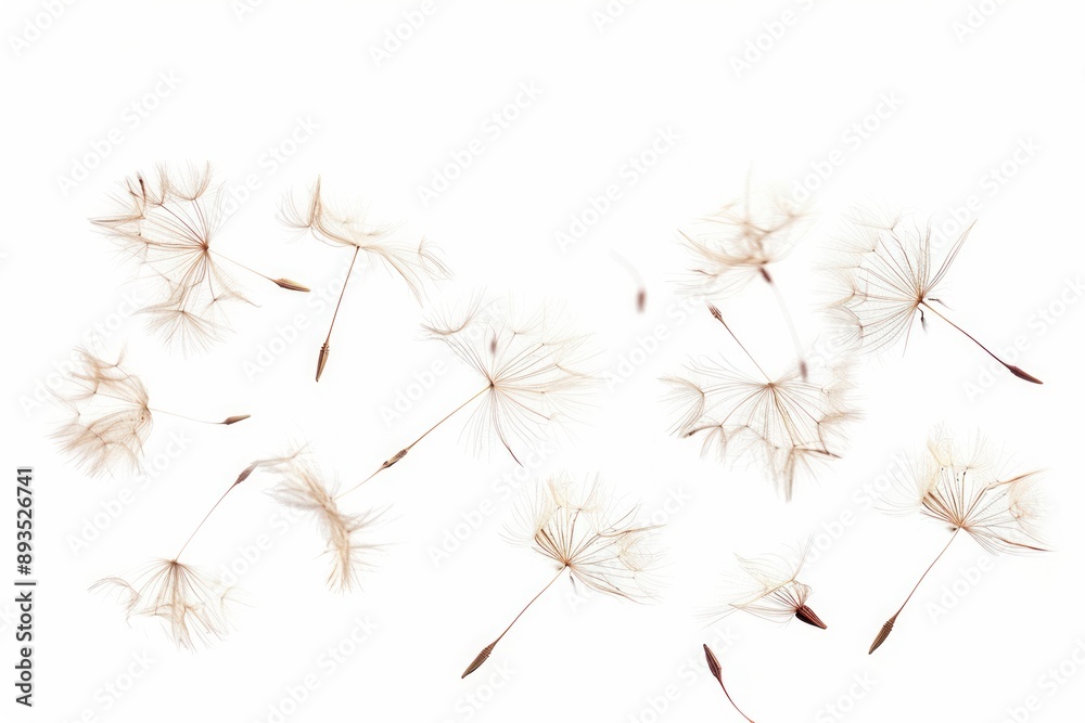 Delicate dandelion seeds floating Delicate dandelion seeds floating