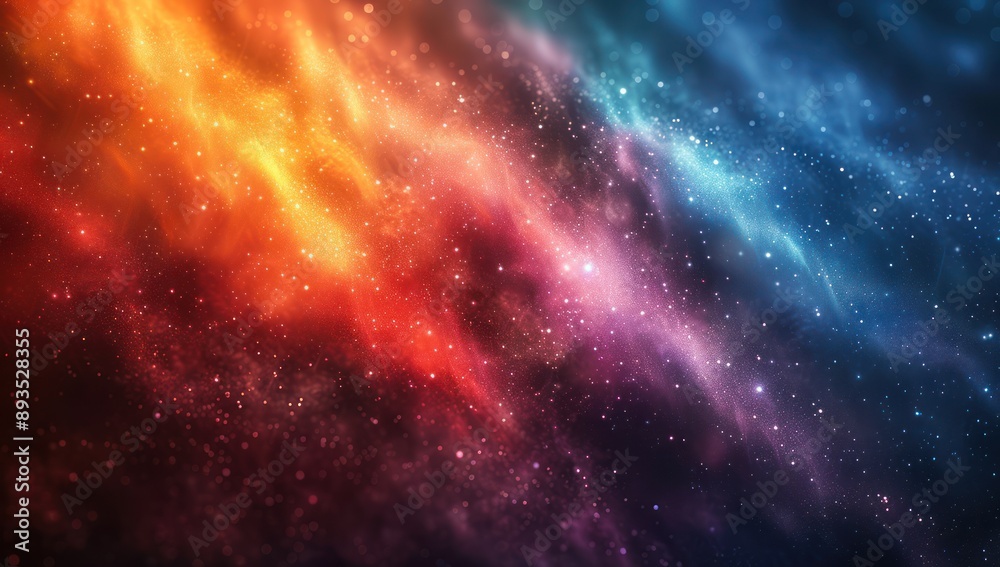 Fototapeta premium Cosmic Nebula with Red and Blue Hues