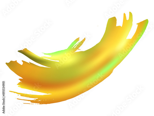 Vector Brush Stroke. Abstract Fluid Splash. Gradient Paintbrush. Watercolor Textured Background.  Sale Banner Brushstroke. Fortuna Gold and Yellow Isolated Splash on White Backdrop.