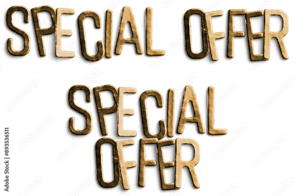 Gold Metallic Special Offer Text Gold Metallic Special Offer Text
