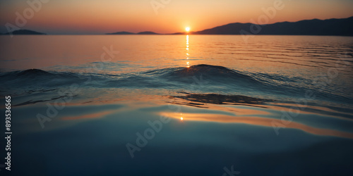 Sunset Reflection Over Calm Lake