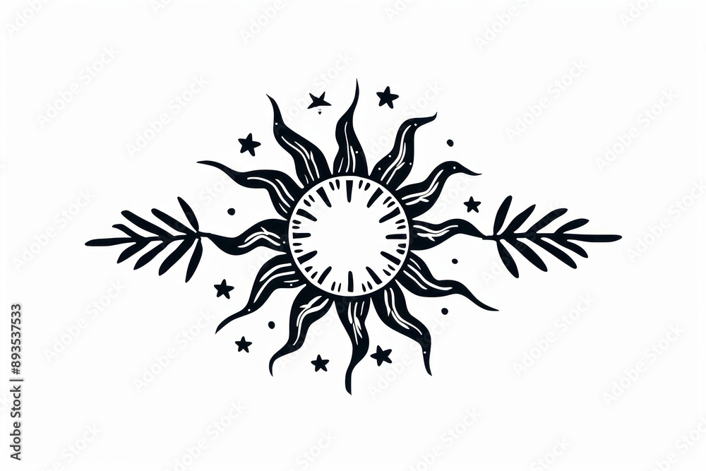 Divider doodle of sun pattern white line. Divider doodle of sun pattern white line.