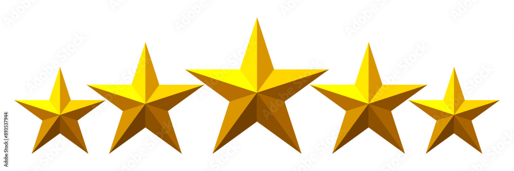 Obraz premium 5 stars rating, gold 3D five stars