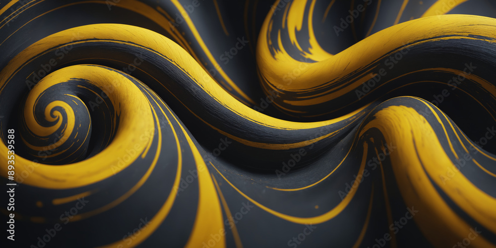 Abstract Spiral Pattern In Yellow And Black Abstract Spiral Pattern In Yellow And Black