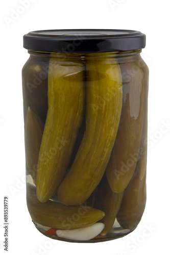Pickled Cucumbers in a Glass Jar
