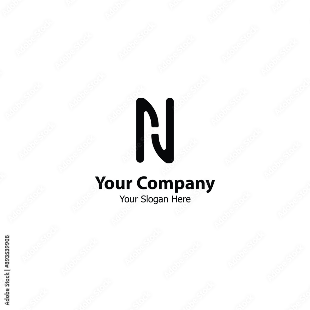 Fototapeta premium a logo with the letter n combined with negative space h, makes this logo suitable for your company with the initials NH.