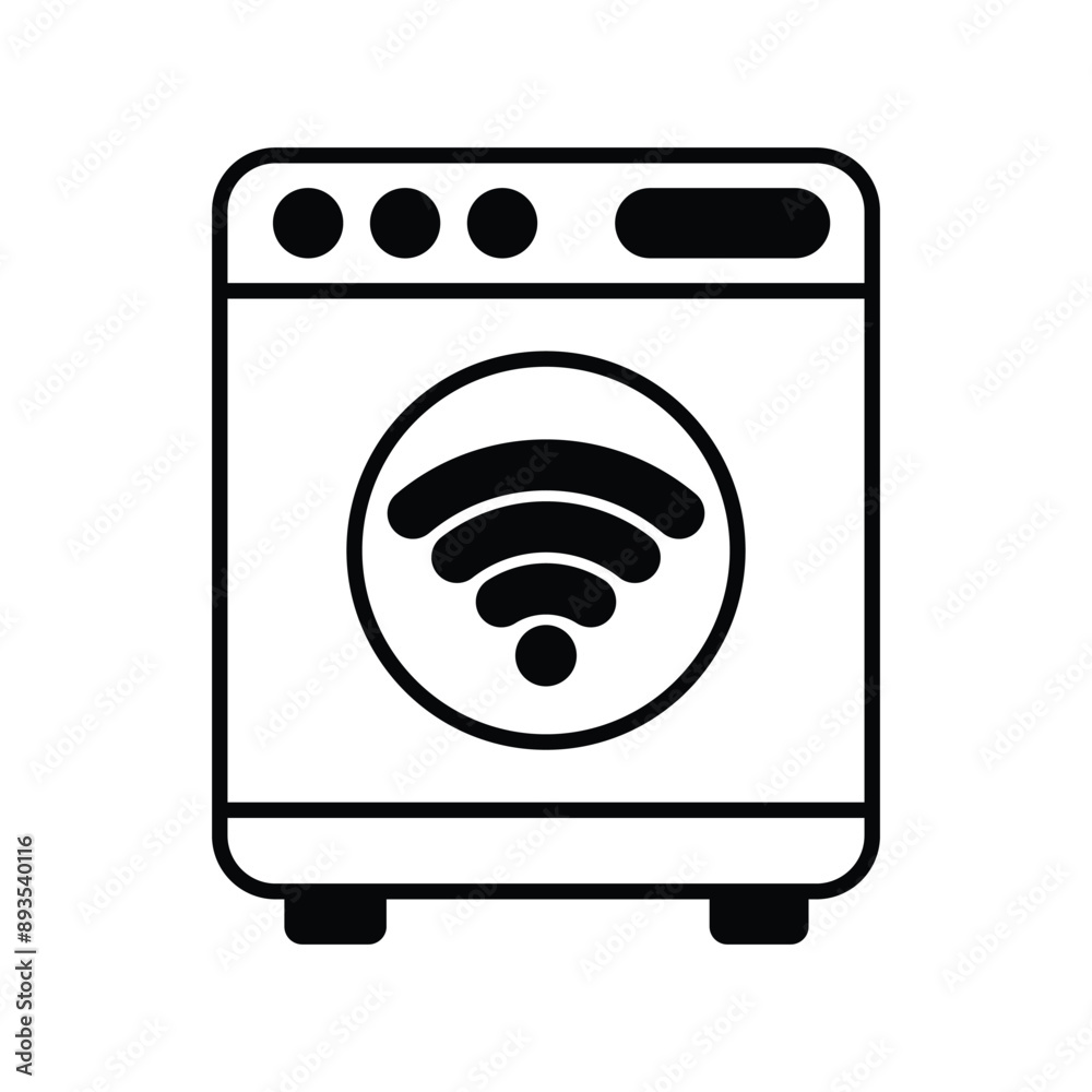 washing machine glyph icon with white background vector stock illustration washing machine glyph icon with white background vector stock illustration