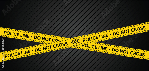 Police line do not cross crime scene vector ribbon illustration