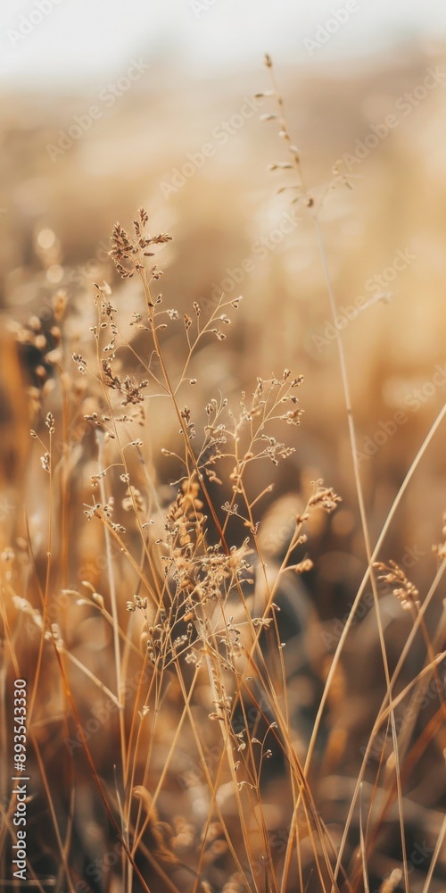 Obraz premium Dried Grass Field Texture. Natural Dry Wheat Plant in Brown Agriculture Setting