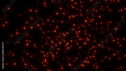 Vivid Fire Particles with Black Background: High-Quality Footage Featuring Intense Flames and Dramatic Visual Effects for Cinematic Scene Enhancements.