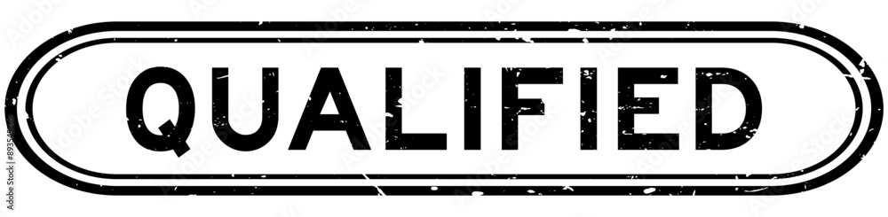Obraz premium Grunge black qualified word rubber seal stamp on white background