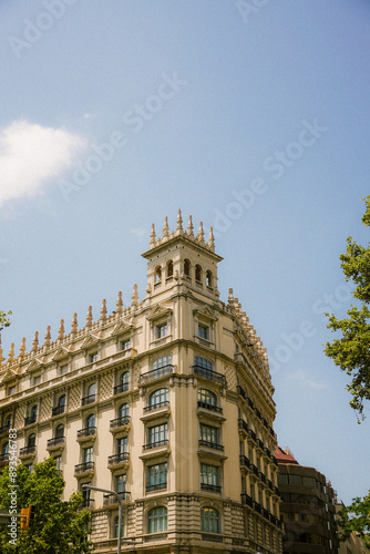 Barcelona, Spain, sunny summer day, architecture, heat, Gaudi, roofs, minimalistic, balconies, beautiful, sky, sun