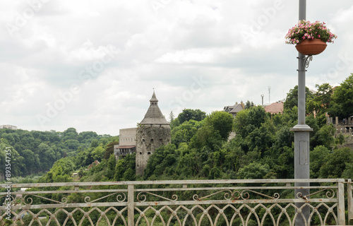 A view from the Novoplanivskyi Bridge in the Kamianets-Podilskyi city photo