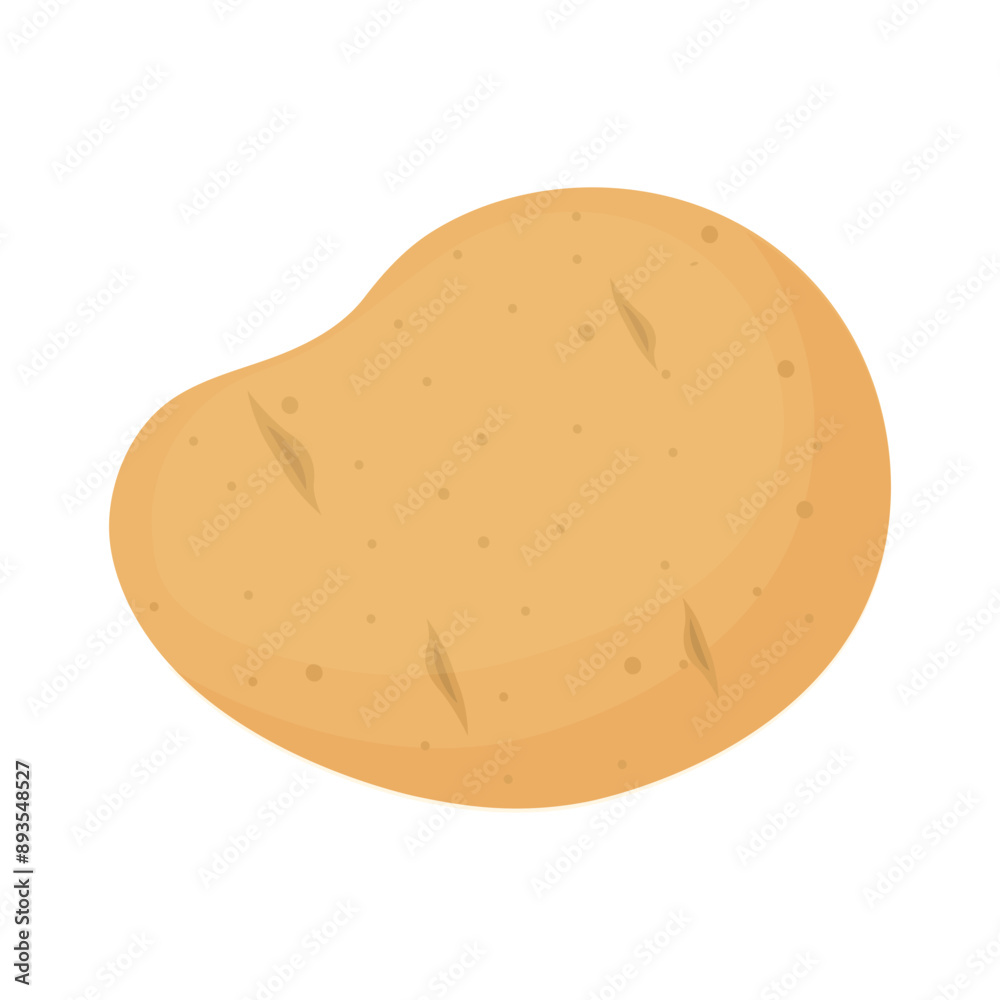Vector cartoon image of a potato. Food and cooking concept. Root crop grown in the field. Element for your design