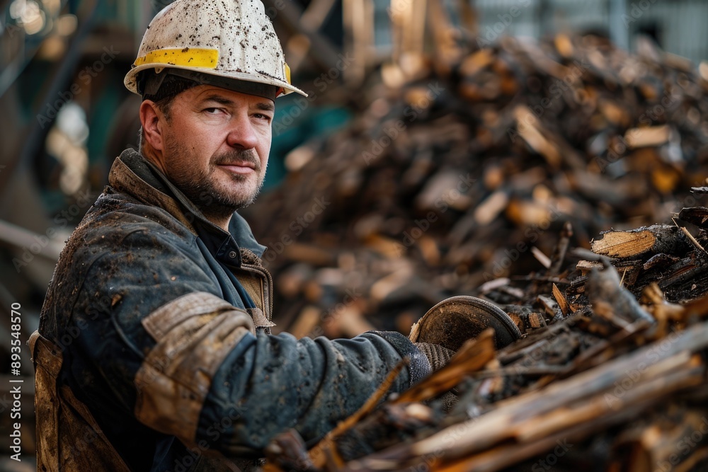 A bearded man using wood pellets as a renewable and eco-friendly fuel source for his boiler, heating his home in winter. ai generated A bearded man using wood pellets as a renewable and eco-friendly fuel source for his boiler, heating his home in winter. ai generated