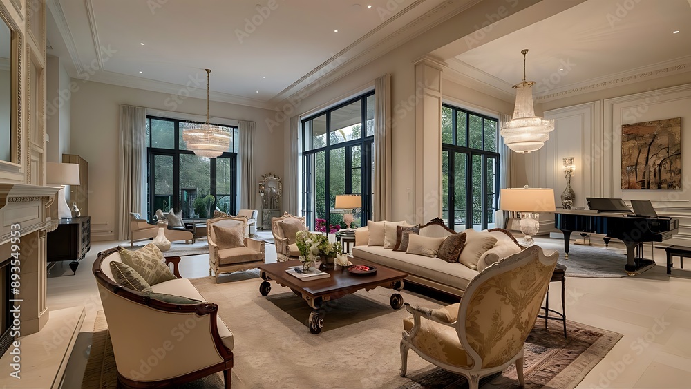 Obraz premium Luxury house interior. ELegant living room