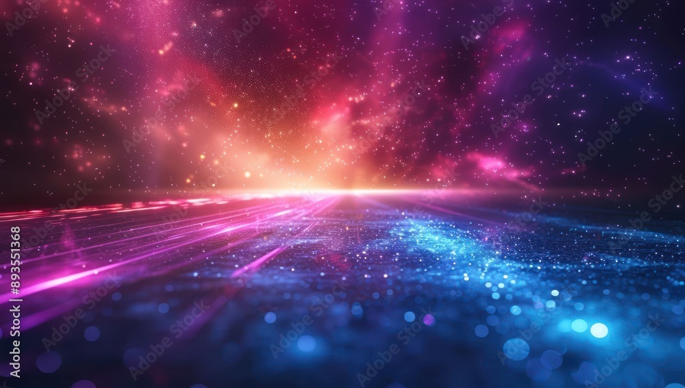 Obraz premium Cosmic Glow: A Digital Abstract