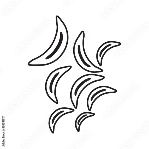 Sickle blood cell line icon 