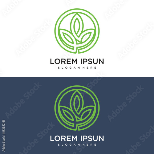 Gradient rounded leaf logo abstract business