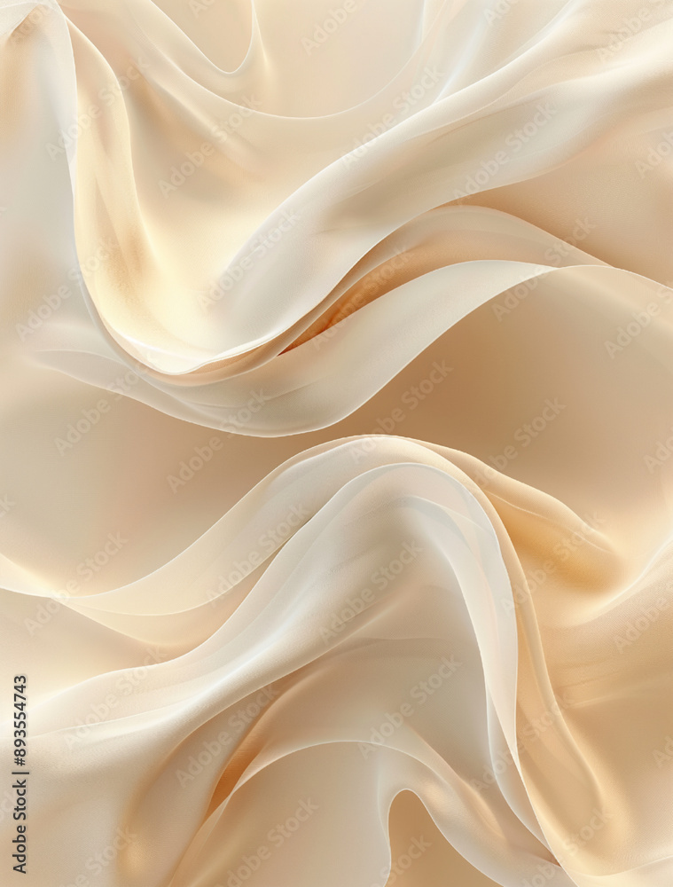 Fototapeta premium Abstract beige background with soft waves and light lines for an elegant design