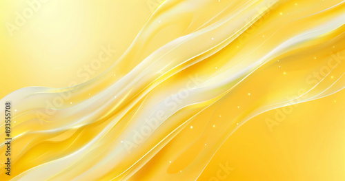 Abstract yellow background with soft waves and light lines for an elegant design