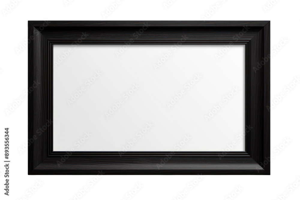 minimalist black wooden picture frame with a thin border, isolated on a white background minimalist black wooden picture frame with a thin border, isolated on a white background