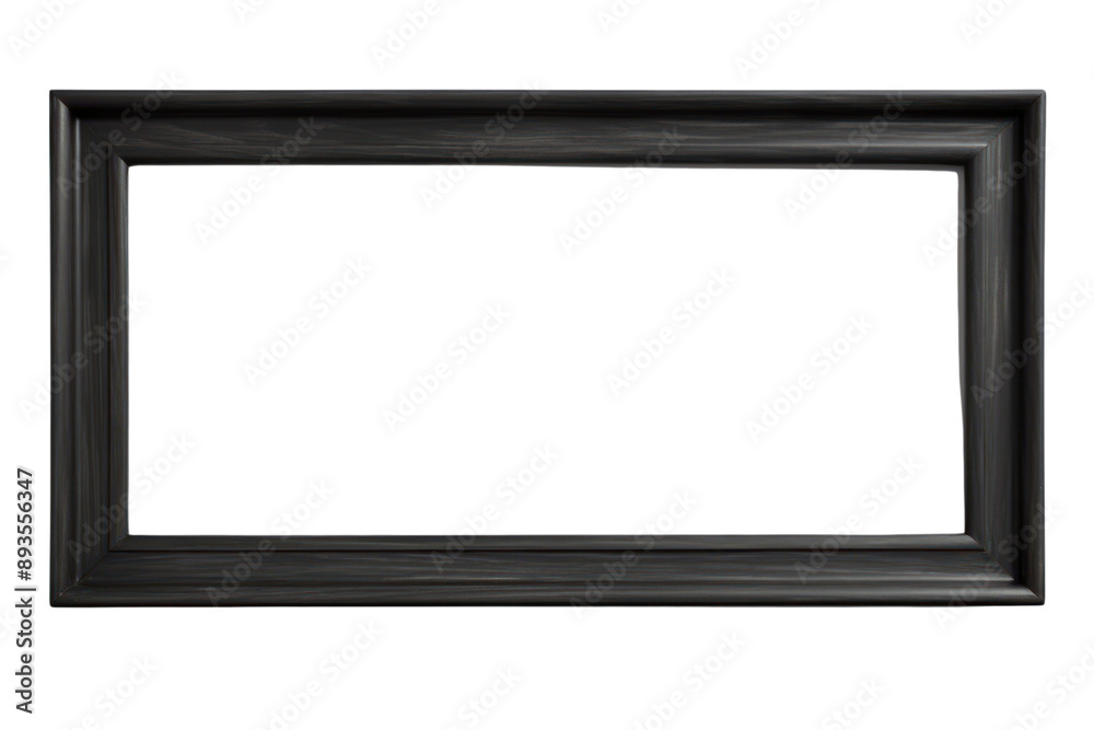 minimalist black wooden picture frame with a thin border, isolated on a white background