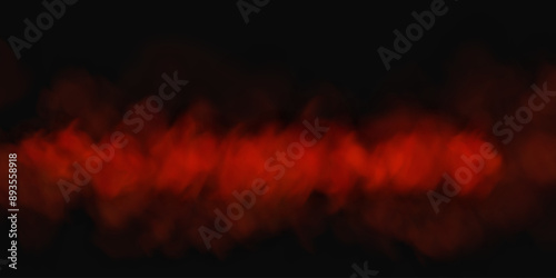 Red smoke, smog cloud on podium or stage, isolated transparent special effect. Vector illustration, fog vapor over ground or water surface, magic haze.	