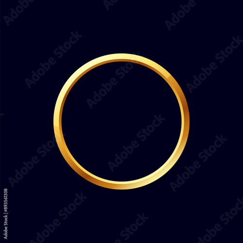 Golden ring frame vector illustration
