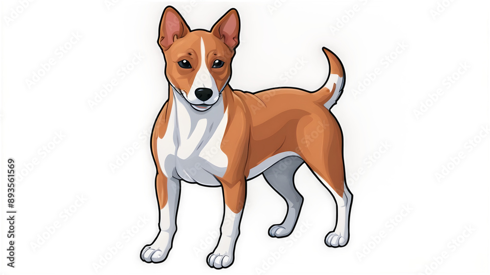 Basenji puppy, vector , sticker Basenji puppy, vector , sticker