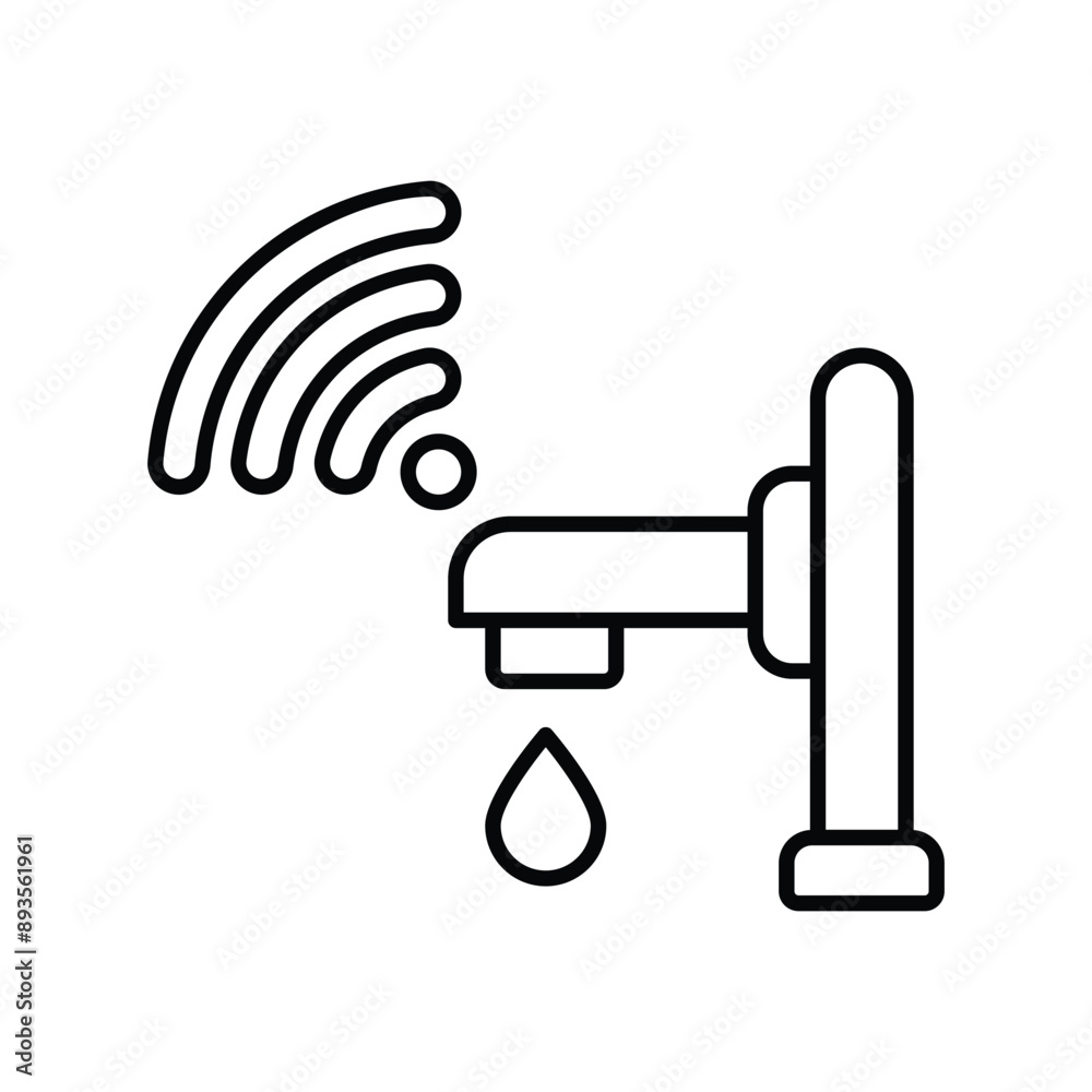 water supply line icon with white background vector stock illustration water supply line icon with white background vector stock illustration