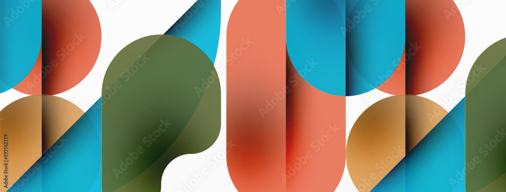 Minimal round shapes geometric abstract background. Circle design. Trendy techno business template for wallpaper, banner, background or landing Minimal round shapes geometric abstract background. Circle design. Trendy techno business template for wallpaper, banner, background or landing