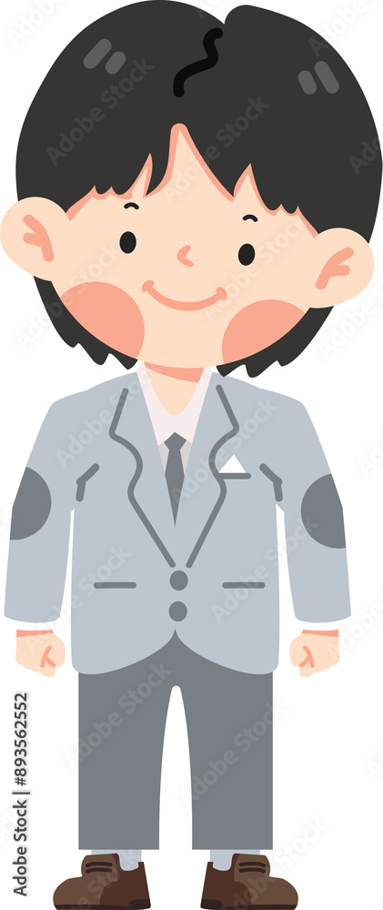 Handsome groom stands in wedding suit Handsome groom stands in wedding suit
