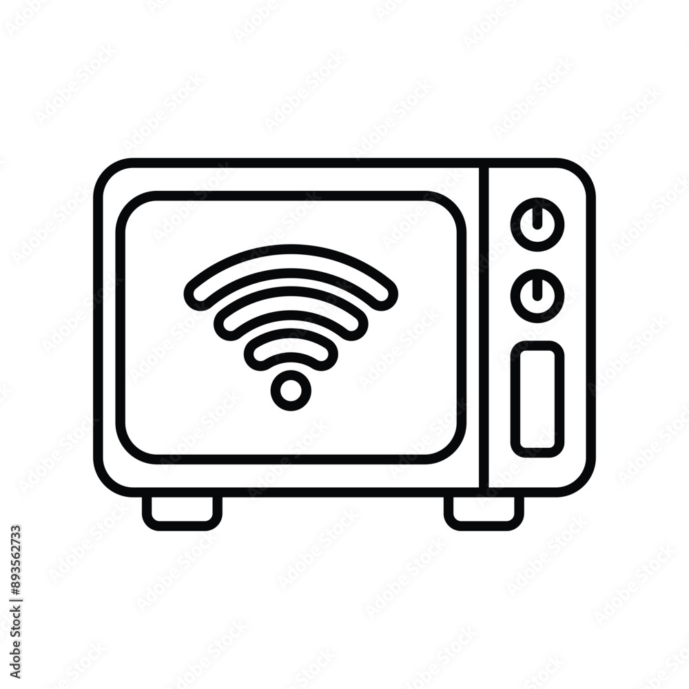microwave oven line icon with white background vector stock illustration microwave oven line icon with white background vector stock illustration