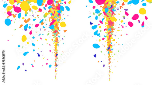 Cheerful Confetti Blast on Transparent Background for Lively Parties