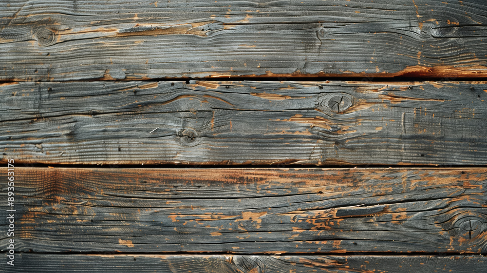 Naklejka premium Vintage Rustic Charm: Closeup of Reclaimed Barn Wood with Intricate Texture and Distressed Finish