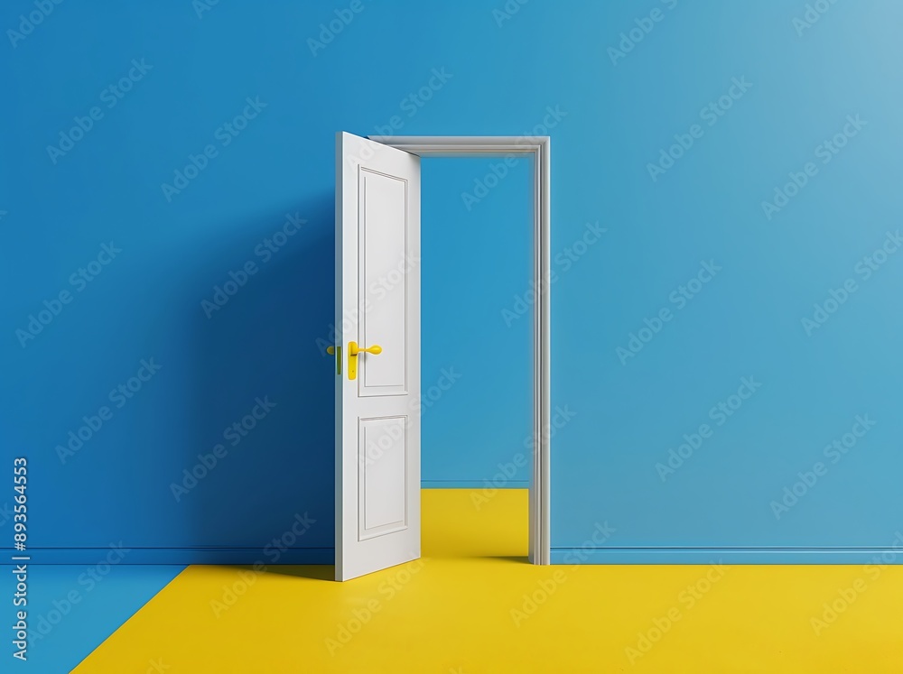 Open Door with Yellow Carpet Open Door with Yellow Carpet