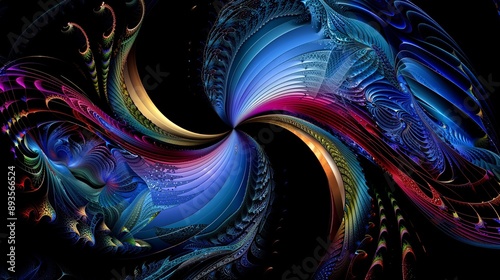 Intricate Fractal Art with Vivid Colors and Complex Patterns.