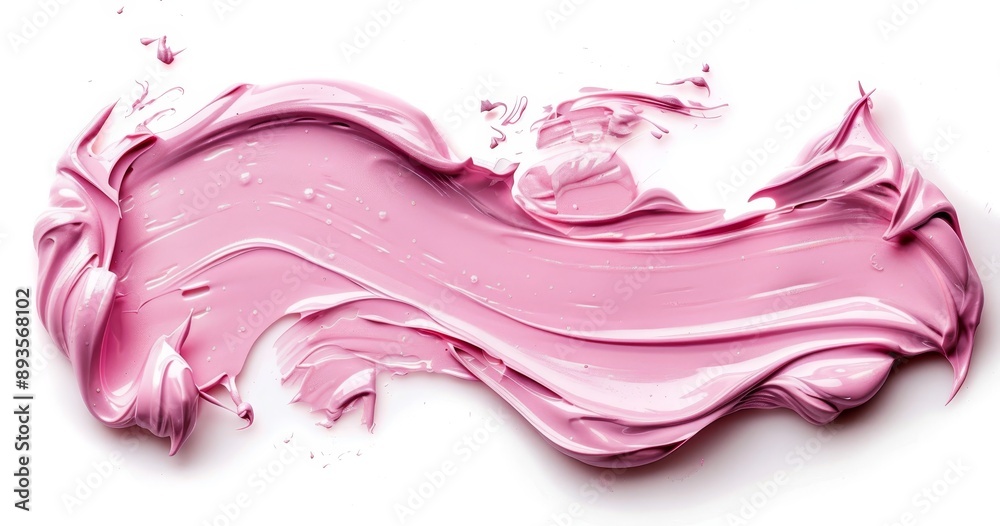 A pink cosmetic cream spread on white, isolated on a clipping path A pink cosmetic cream spread on white, isolated on a clipping path