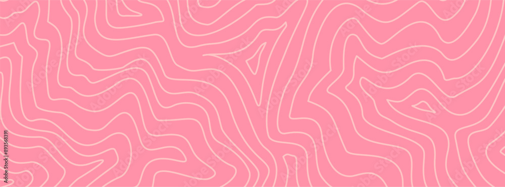 Fototapeta premium abstract wavy pink pastel background. abstract wave pink background. topographic contour background. contour lines background. Topographic map contour background.