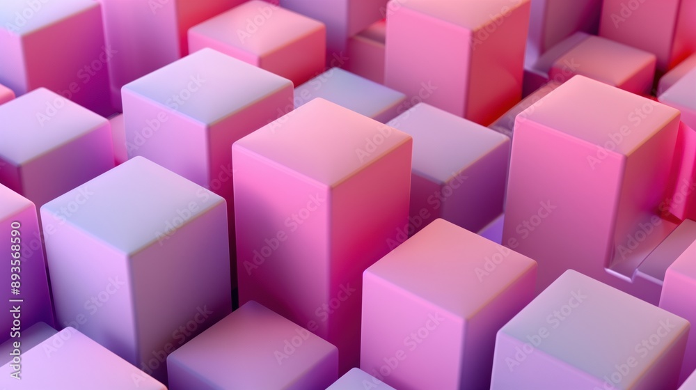 Soft Pastel 3D Cubes Interlocking with Ambient Occlusion in Side Perspective Soft Pastel 3D Cubes Interlocking with Ambient Occlusion in Side Perspective
