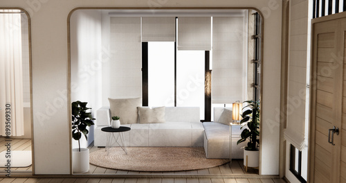 Minimal sofa armchair on interior design modern living room  contemporary style.