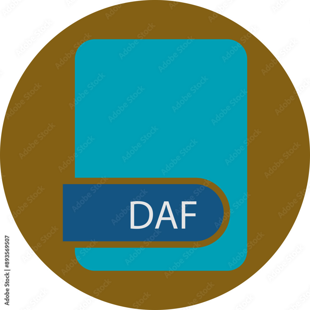 DAF File format icon circular shape DAF File format icon circular shape