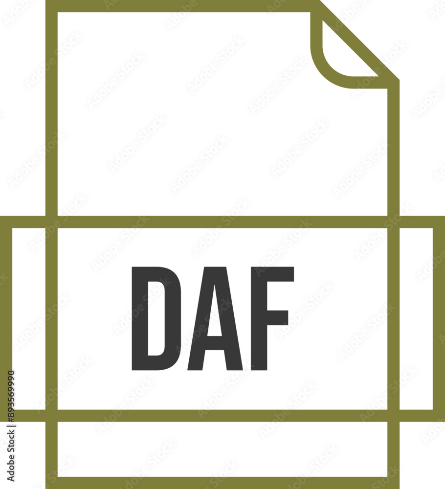 DAF File icon thick outline sharp corners DAF File icon thick outline sharp corners