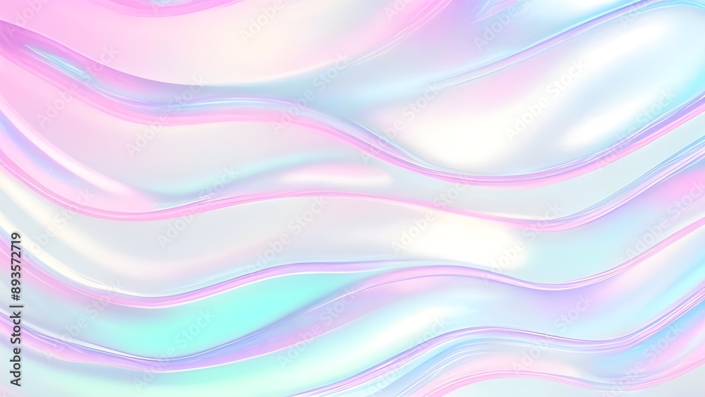 Fototapeta premium Holographic background light refraction texture overlay effect for photo and mockups. Organic drop diagonal holographic flare on a white wall. Shadows for natural light effects. Blurred rainbow light 