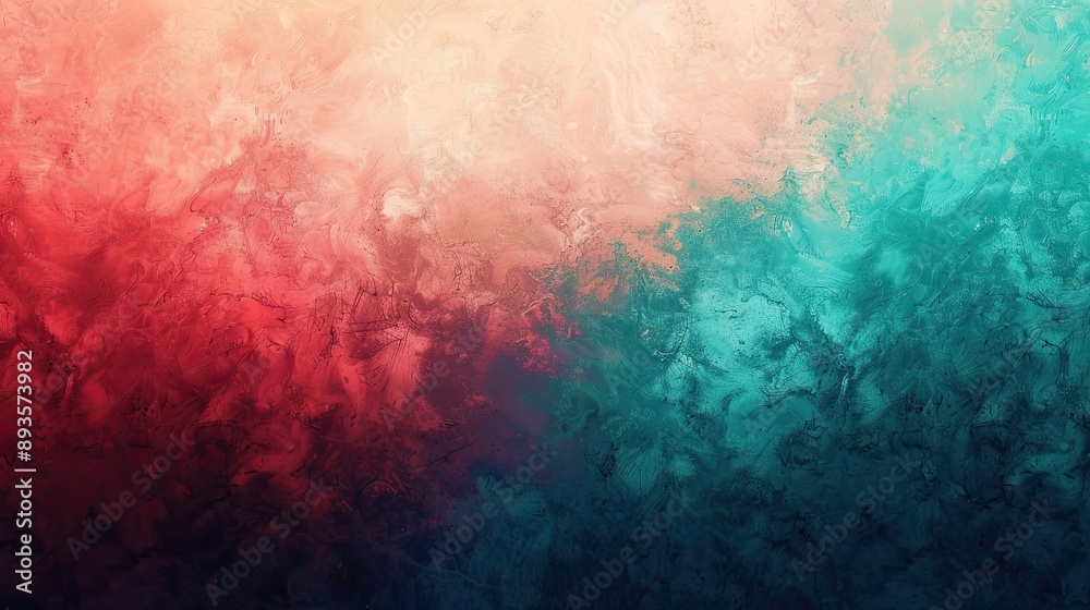 Vibrant red and teal background with fluid textures and dreamy blur Vibrant red and teal background with fluid textures and dreamy blur
